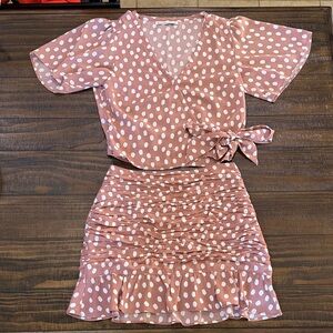 Abercrombie & Fitch Pink Polka Dot Two-Piece Set